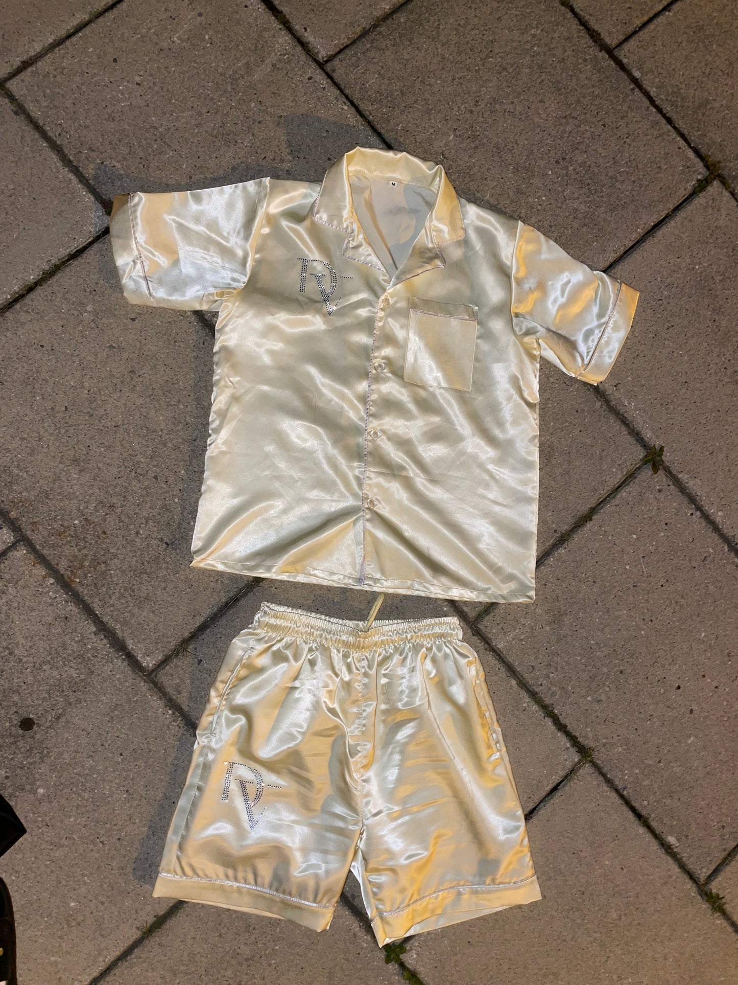 Satin silk crème set