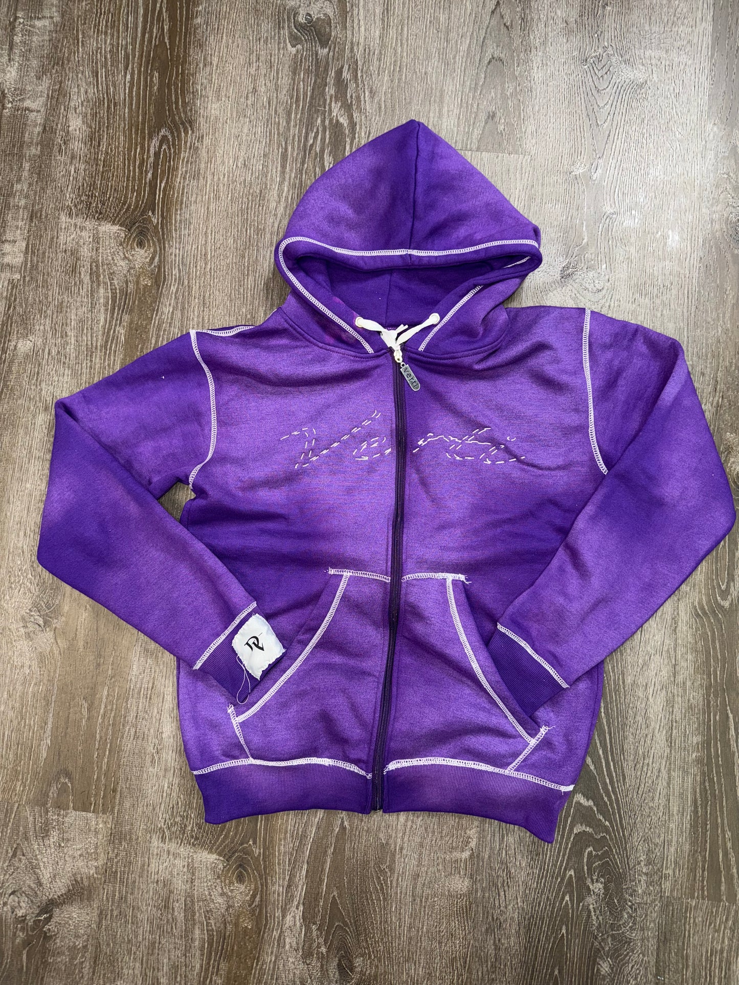 Purple double stiched hoodie