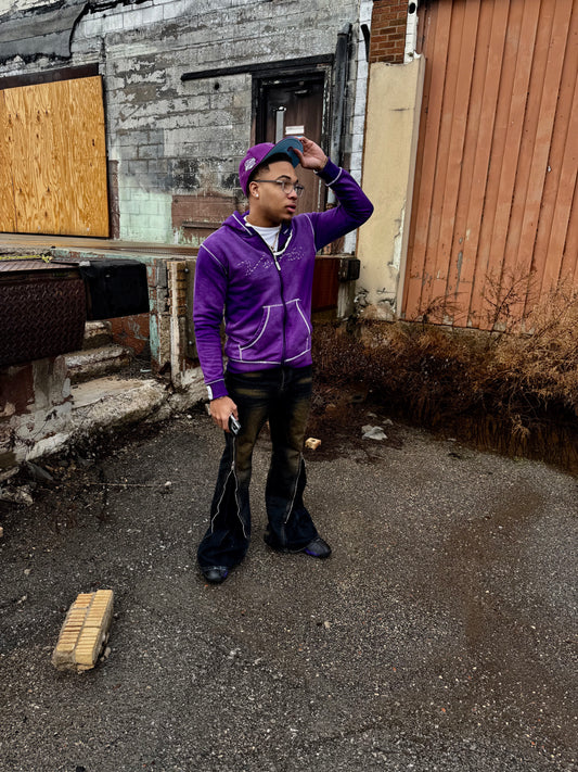 Purple double stiched hoodie