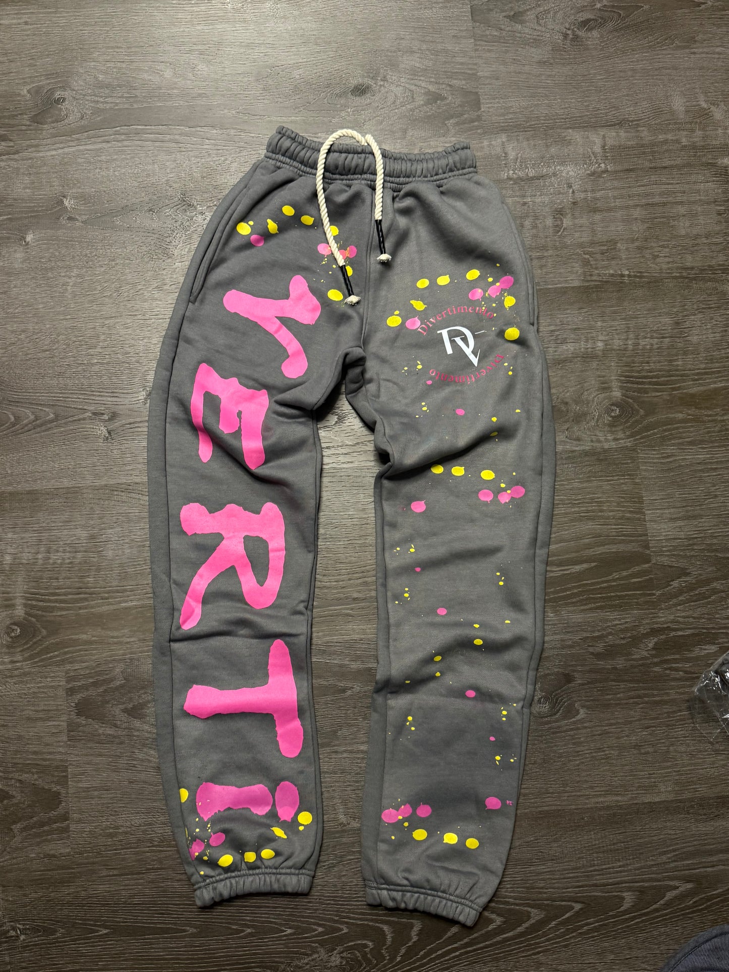 Gray Paint splatter sweat pants