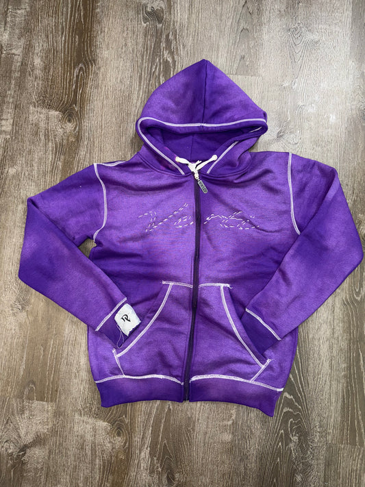 Purple double stiched hoodie