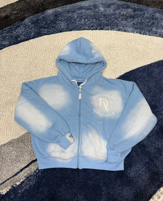 Blue over sized cropped hoodie