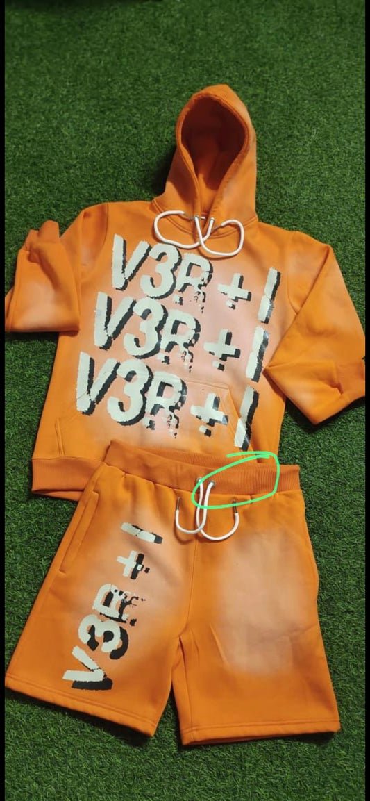 orange acid wash verti shorts